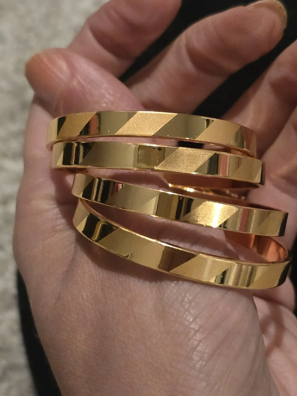 22kgp Dubai Gold-Tone Twisted Bangle Bracelet Set - Baby